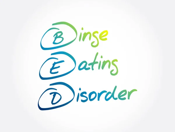 Bed Binge Eating Disorder Acrônimo Fundo Conceito Saúde — Vetor de Stock