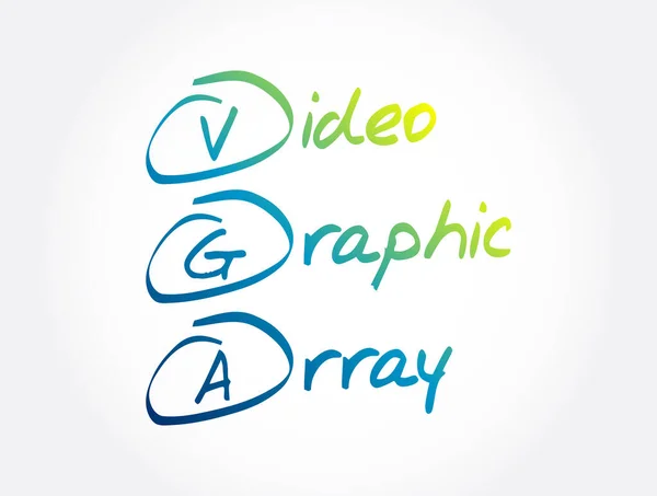 Vga Acrónimo Video Graphic Array Technology Concept Background — Vector de stock