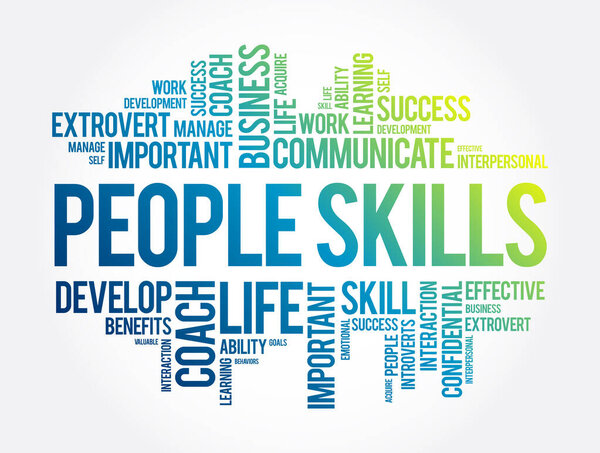 People Skills word cloud collage, business concept background
