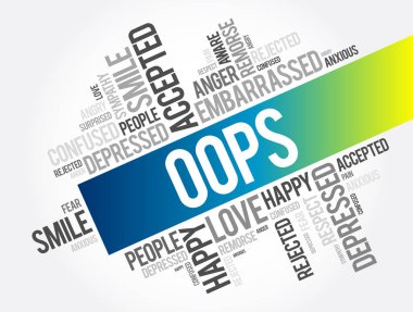 OPS kelime bulut kolajı, sosyal konsept arka plan