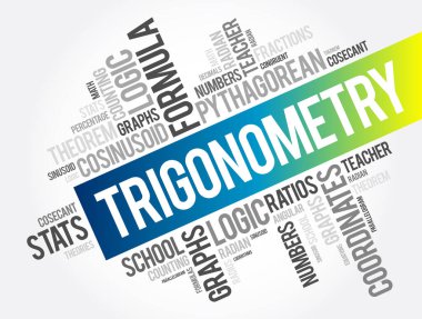 Trigonometri kelimesi bulut kolajı, eğitim konsepti geçmişi