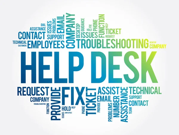 Help Desk Szó Felhő Kollázs Üzleti Koncepció Háttér — Stock Vector