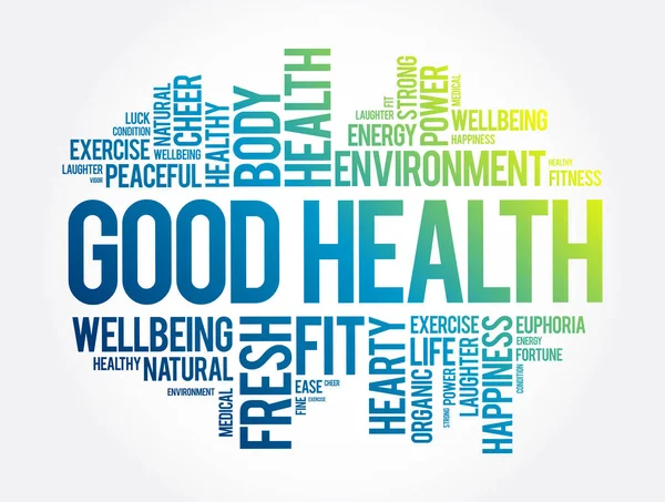 Good Health Word Cloud Collage Health Concept Background — Stock Vector