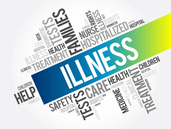 ILLNESS word cloud collage, health concept background