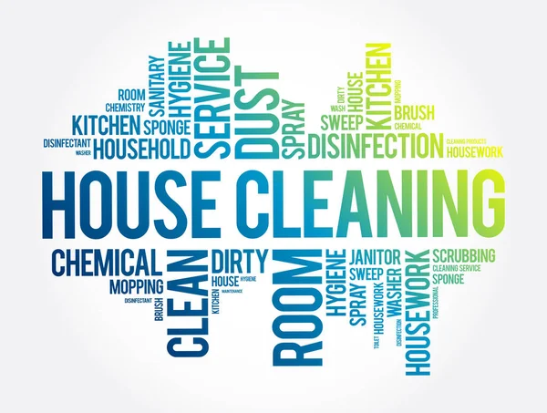 House Cleaning Słowo Chmura Kolaż Tło Koncepcyjne — Wektor stockowy
