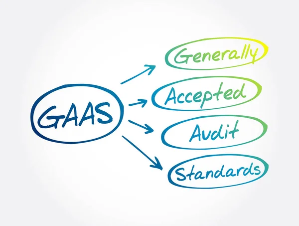 Gaas Algemeen Aanvaarde Auditnormen Acroniem Achtergrond Bedrijfsconcept — Stockvector