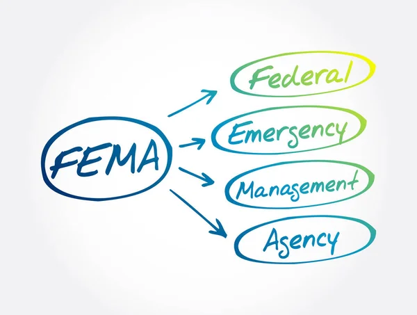 Fema 联邦紧急事务管理局缩写 概念背景 — 图库矢量图片