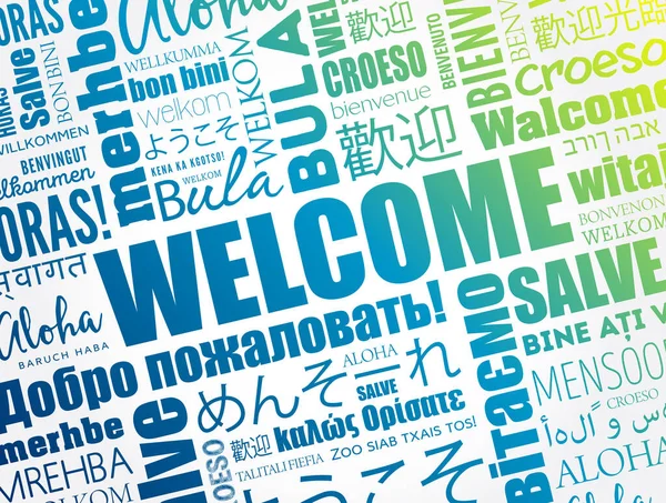 Welcome Word Cloud Dalam Bahasa Yang Berbeda Latar Belakang Konseptual - Stok Vektor