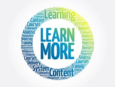 Öğrenmek daha fazla daire kelime bulut, iş kavramı