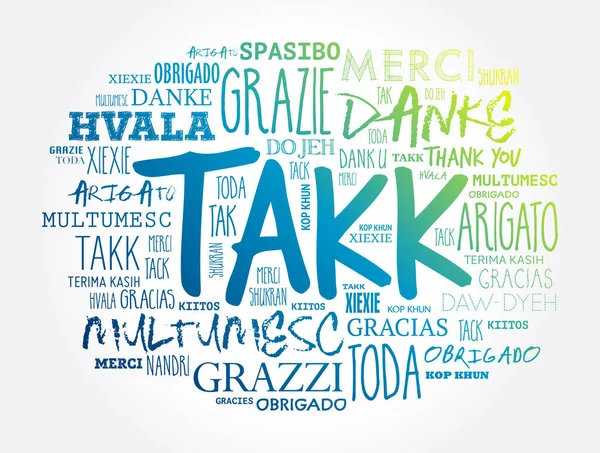 Takk Děkujeme Islandštině Word Cloud Různých Jazycích — Stockový vektor