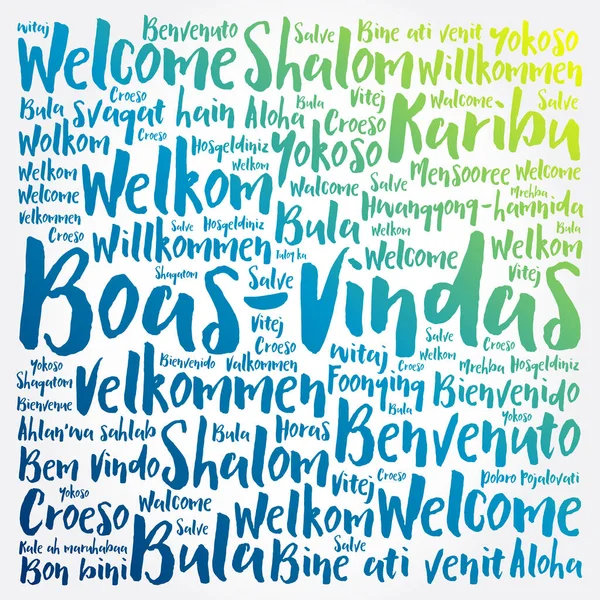 Boas Vindas Welcome Brazilian Portuguese Word Cloud Different Languages — 스톡 벡터