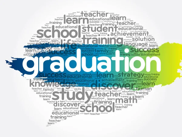 Graduation Word Cloud Collage Education Concept Background — Stock Vector
