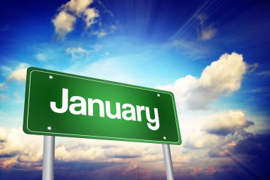 Ocak yeşil yol işaret, ay yıl