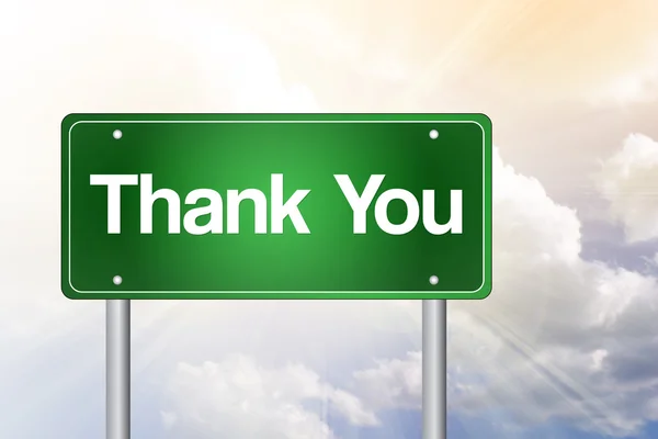 Знак "Спасибо, зеленая дорога" — стоковое фото