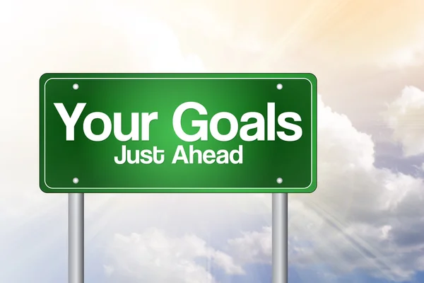 Your Goals Just Ahead Green Road Sign, business concep — Stock Photo, Image