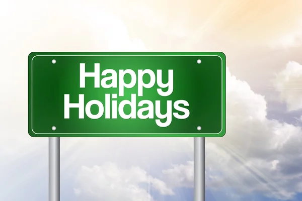 Happy Holidays Green Road Sign concep — Stock Photo, Image