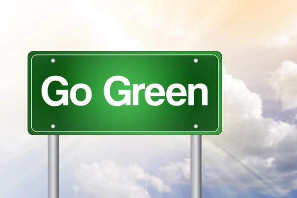 Go Green Road Sign concep — Stock Photo, Image