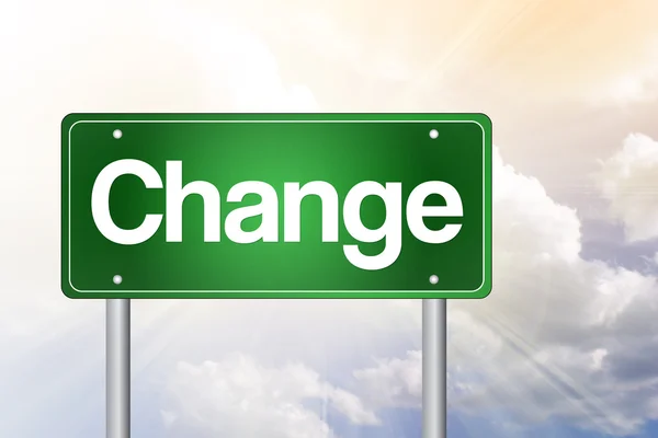 Change Green Road Sign, business concep Stock Image