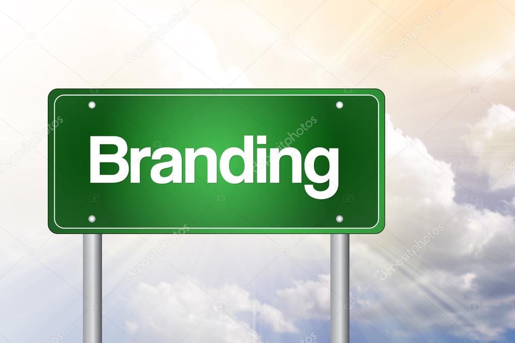 Branding Green Road Sign, business concep