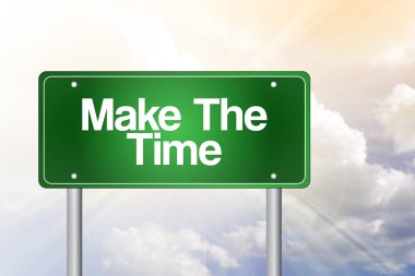 Zaman yeşil yol işaret, iş concep yapmak