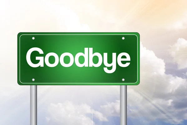 Goodbye Green Road Sign, business concep — Stock Photo, Image