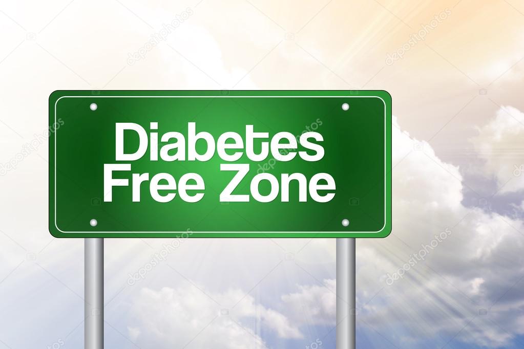 Diabetes Free Zone Green Road Sign Concep