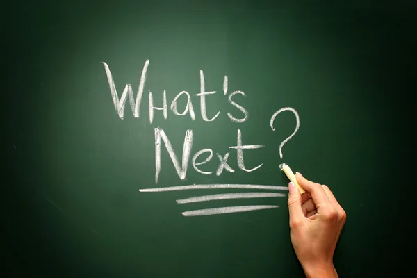 Blackboard with the text Whats next — Stock Photo, Image