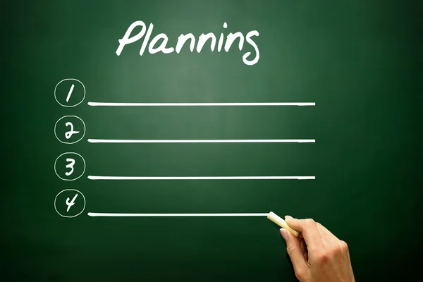 Mão desenhada em branco conceito de lista de planejamento no blackboar — Fotografia de Stock