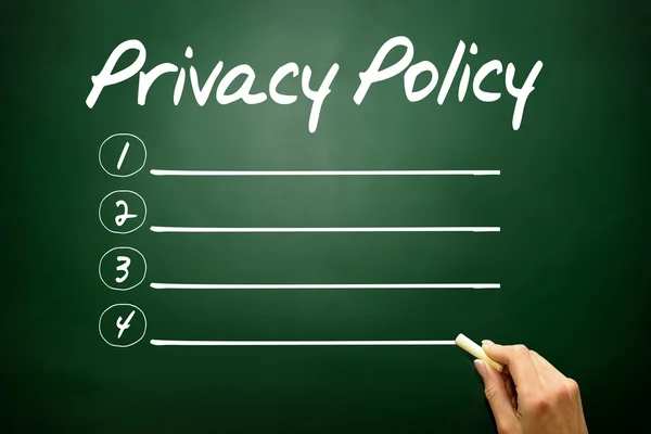 Privacy Policy disegnata a mano elenco vuoto, concetto di business su blackb — Foto Stock