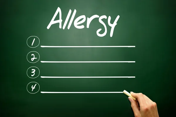 Liste blanche d'allergie dessinée à la main, concept d'entreprise sur le sanglier — Photo
