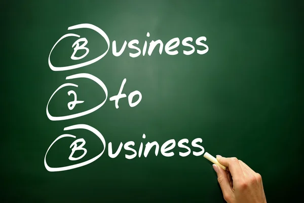 Dibujado a mano Business To Business (B2B), concepto de negocio en negro — Foto de Stock