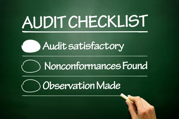 Hand drawn Audit checklist, business concept on blackboar — Stock Photo, Image