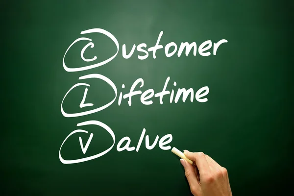 Hand drawn Customer Lifetime Value (CLV) acronym, business conce — Stock Photo, Image