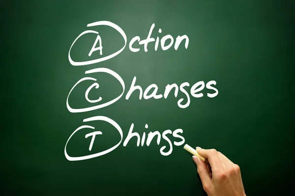 Handgezeichnete Handlung verändert Dinge (Akt), Geschäftskonzept Akronym — Stockfoto