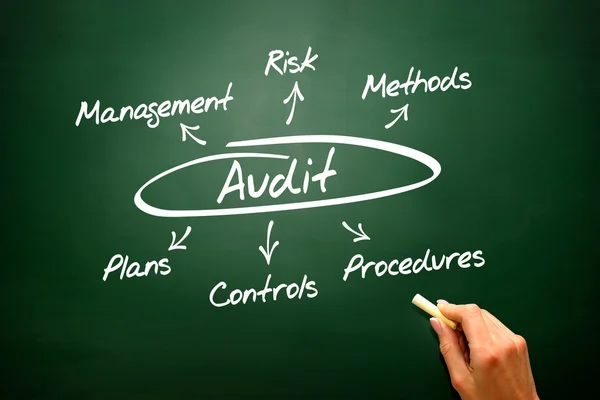 Audit concept, diagram, presentation backgroun — Stock Photo, Image
