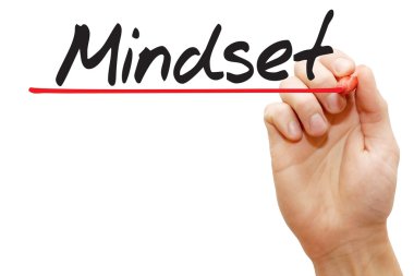 Hand writing Mindset, business concep clipart