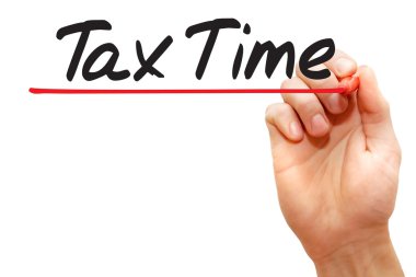 Vergi zamanı, iş concep yazma el