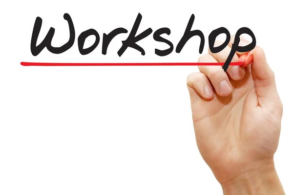 Ruční psaní Workshop, obchodní concep — Stock fotografie