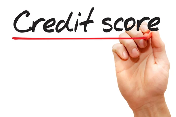 Handschreiben Credit Score, Business concep — Stockfoto