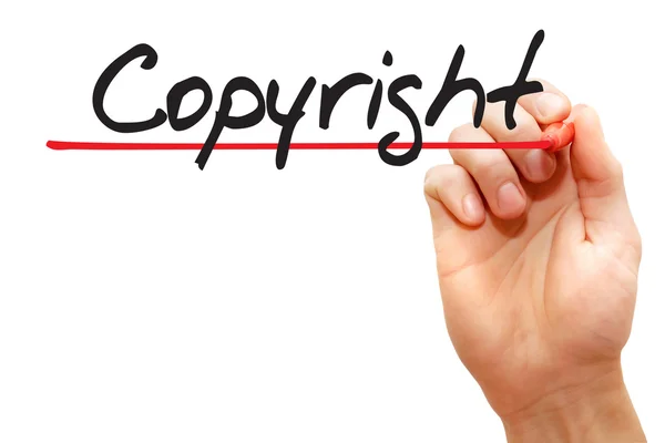 Hand writing Copyright, business concep — Stock Photo, Image