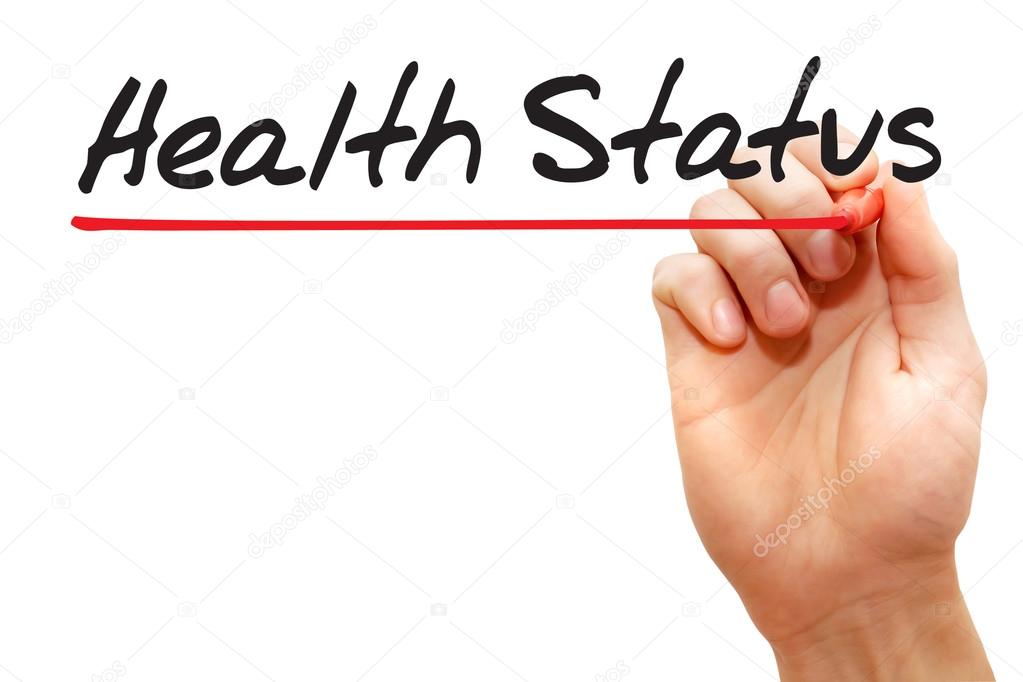Hand writing Health Status, business concep