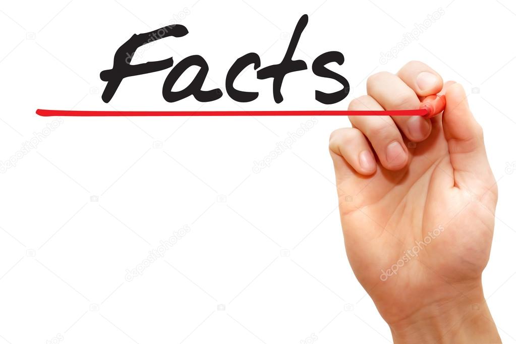 Hand writing Facts, business concep
