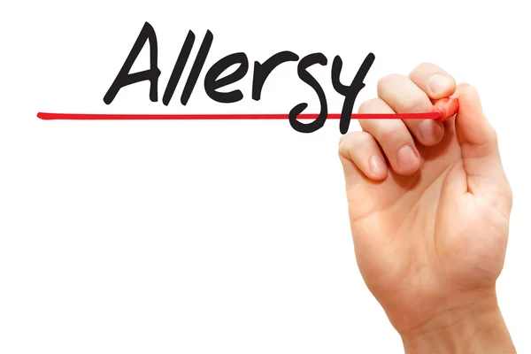 Hand writing Allergy concep — Stock Photo, Image