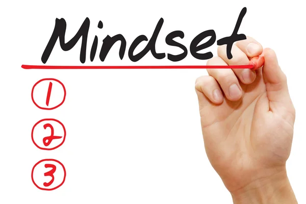 Scrittura a mano Mindset List, business concep — Foto Stock