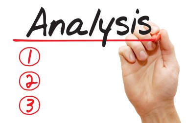 Analiz listesi, iş concep yazma el