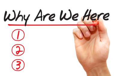 Neden olduğu biz burada listesi, iş concep yazma el