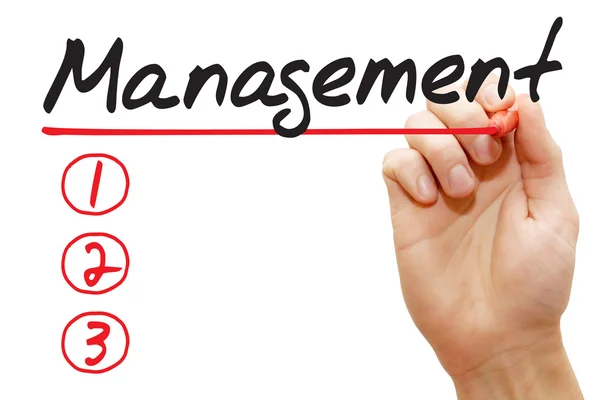 Scrittura a mano Management List, business concep — Foto Stock