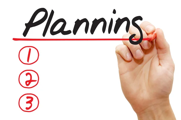 Scrittura a mano Planning List, business concep — Foto Stock