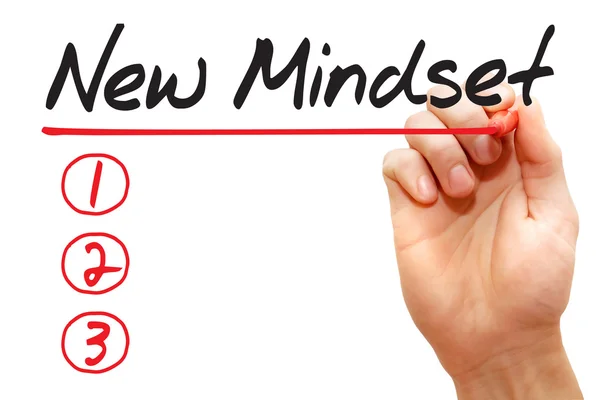 Hand writing New Mindset List, business concep — Stock Photo, Image