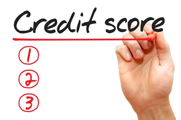 Scrittura a mano Credit Score List, business concep — Foto Stock